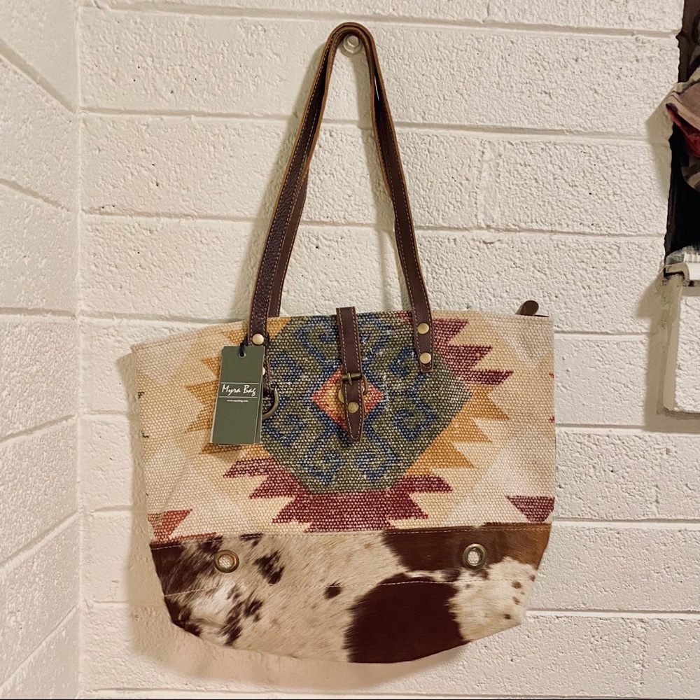 Myra Cowhide Aztec Shoulder Bag